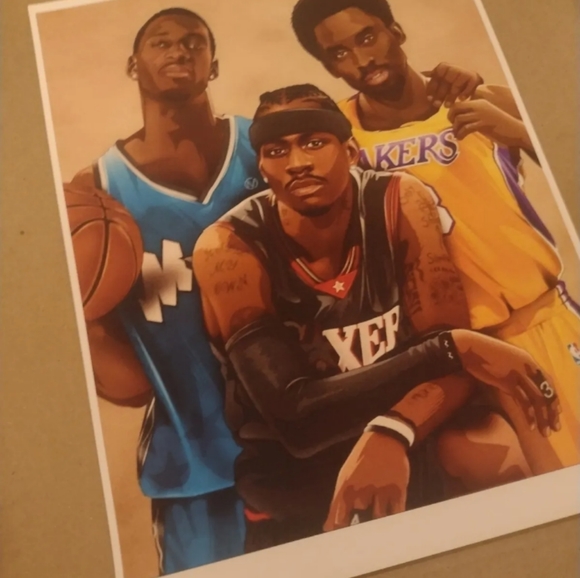 ALLEN IVERSON, KOBE BRYANT & TRACY MCGRADY 8.5x11 GLOSSY REPRINT NBA WALL POSTER - Picture 3 of 4